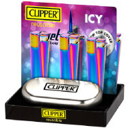 CLIPPER CLASSIC Metal Large Jet Flame Metal Icy