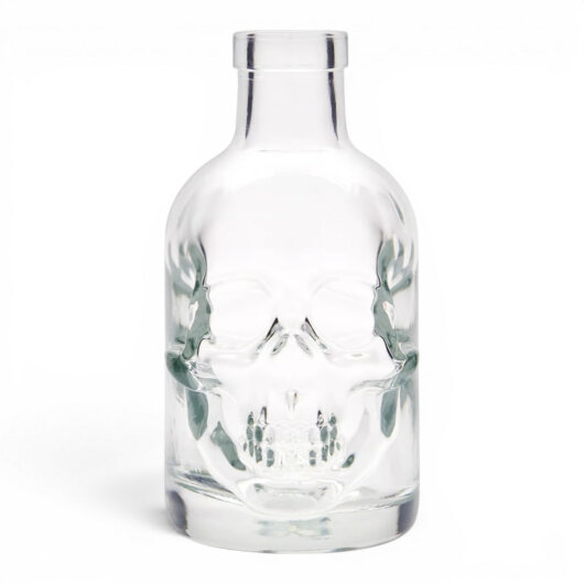 Glasflasche Skull, Mündung: Kork
