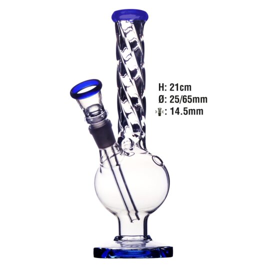 BULLET - Twister Glasbong Bauch 14,5mm, H: 21cm, Ø: 25/65mm