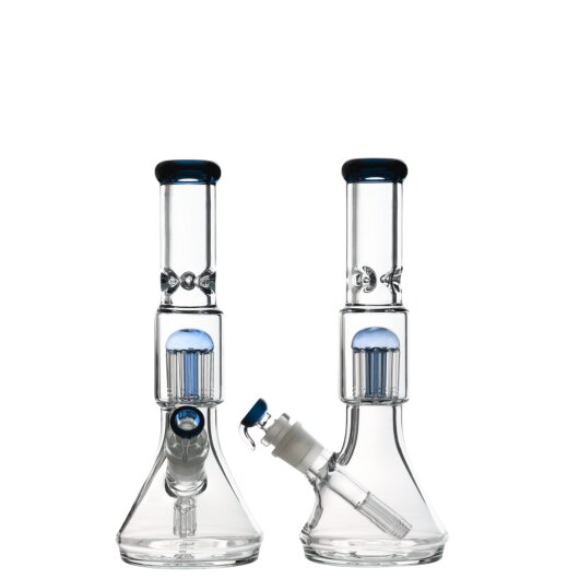 Lucid Glass - Percolator Bong, Height 35cm Light Blue