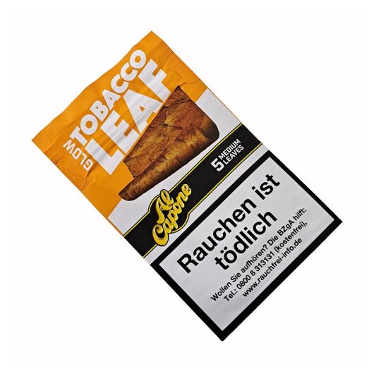 Al Capone Tobacco Leaf Blunt Wrap mit echtem Tabakblatt - 5 Blatt