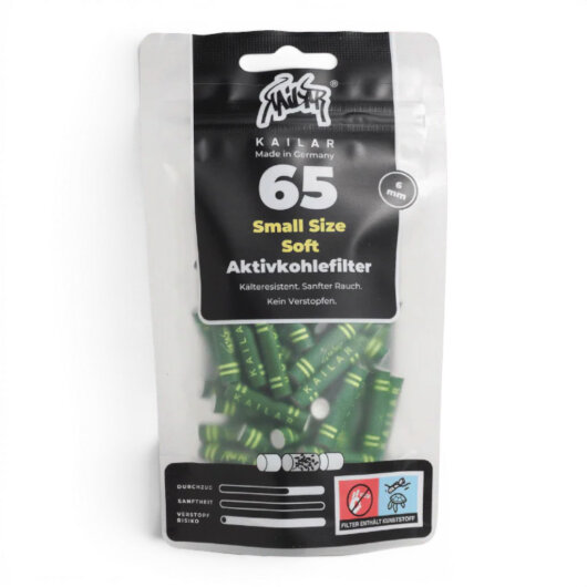 KAILAR - Cellulose Slim Aktivkohlefilter 6mm 65 Stk-Grün