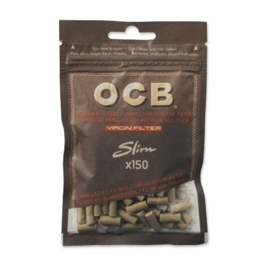 OCB - Virgin Slim Filter Ungebleichte Filter, 150Stück, Ø: 6mm