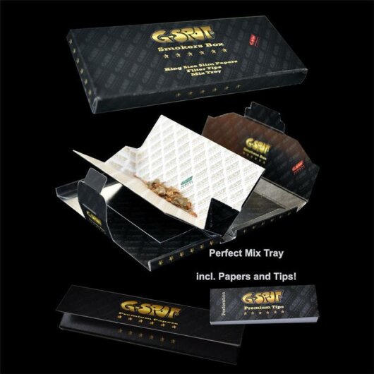 G-SPOT - SMOKERS BOX - King Size Slim Papers + Tips + Tray