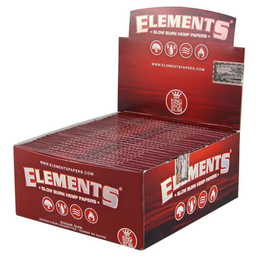 ELEMENTS - RED - King Size Slim Papers
