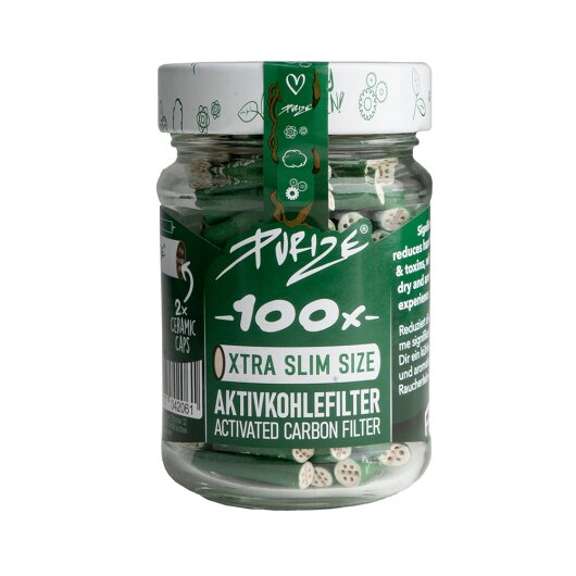 PURIZE - XTRA SLIM / GRÜN - 100 Aktivkohlefilter