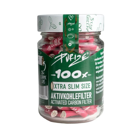 PURIZE - XTRA SLIM / PINK - 100 Aktivkohlefilter