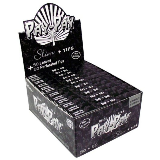 PAY-PAY - GENUINE BLACK - King Size Slim Papers + Tips
