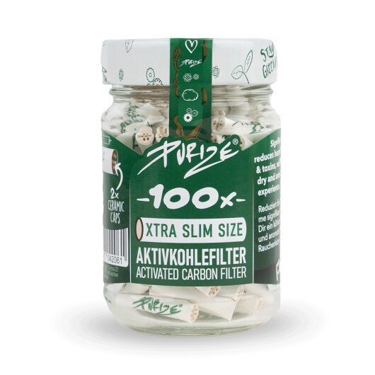 PURIZE - XTRA SLIM / WEIß - 100 Aktivkohlefilter