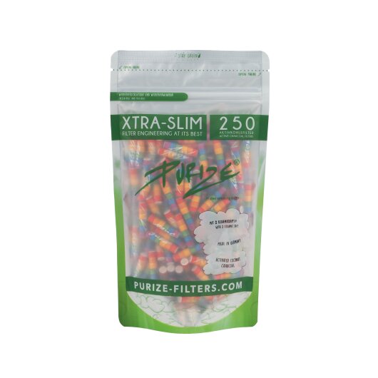PURIZE - XTRA SLIM / RAINBOW - 250 Aktivkohlefilter