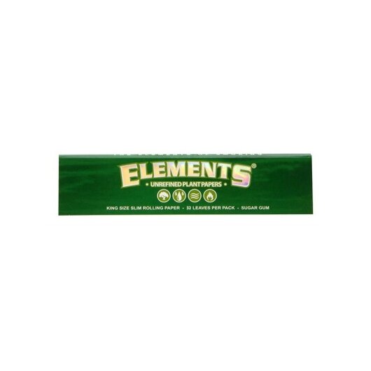 ELEMENTS - GREEN - King Size Slim Papers