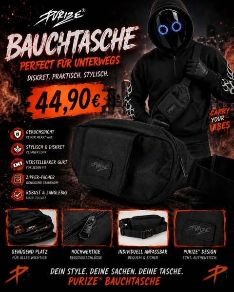 🔥 PURIZE® BAUCHTASCHE – DEIN STYLE. DEINE SACHEN. DEINE TASCHE. 🔥

Diskret, praktisch und 