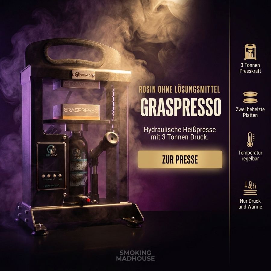 GRAVEDA Graspresso — hydraulische Heißpresse mit 3 Tonnen Druck