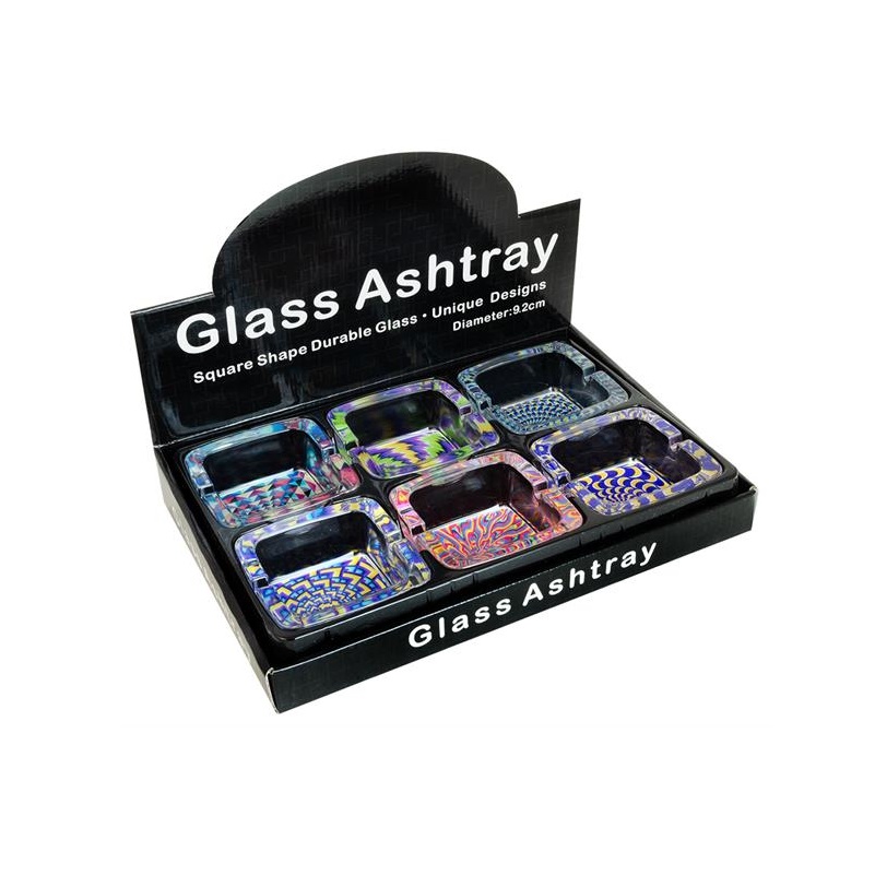 Aschenbecher Psychedelic Glas eckig – Ansicht 2