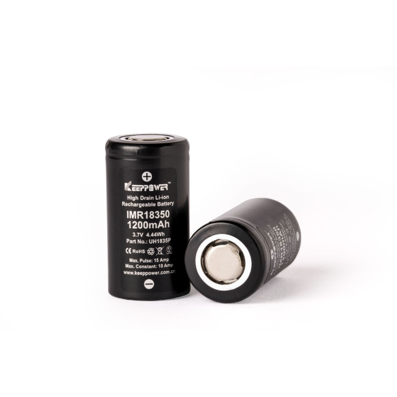 Keeppower Akku IMR 18350 1200 mAh 10 A Flat Top – Ansicht 3