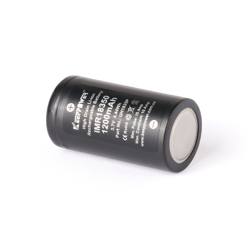 Keeppower Akku IMR 18350 1200 mAh 10 A Flat Top – Ansicht 4
