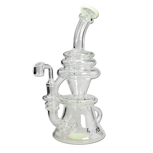 Blaze Glass Dab Rig Recycler Diffusor – NS 14,5, Hellgrün - weitere Ansicht