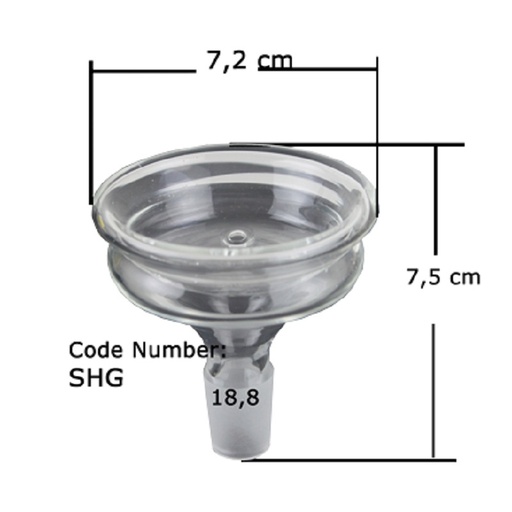 Bam Bam Bhole Kopf Glas groß 7,2 cm – NS 18,8 - weitere Ansicht
