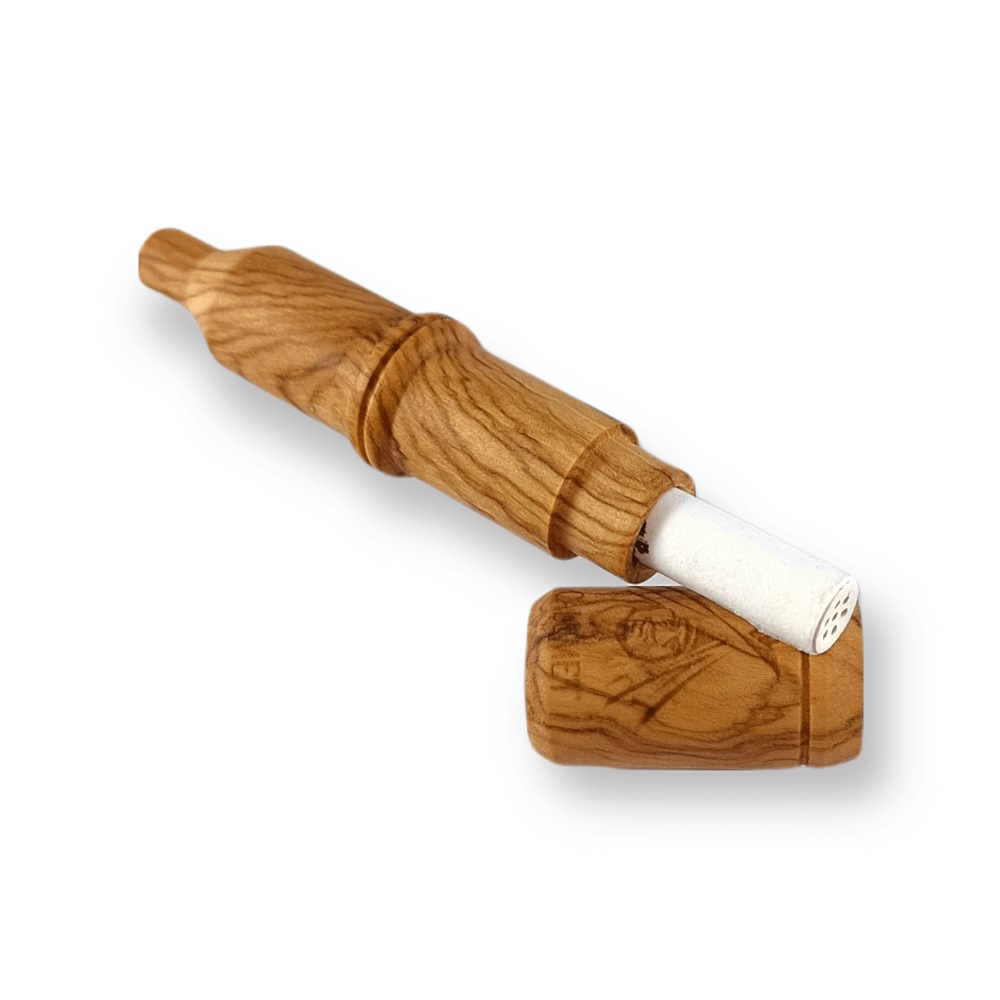 Calumet Holzpfeife Mini Rocket 3-teilig (Olive, mit Kickloch) – Ansicht 3