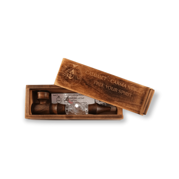 Calumet Holzpfeife Karma Nebula mit Glas-Mittelstück (Nuss, ohne Kickloch) – Ansicht 2