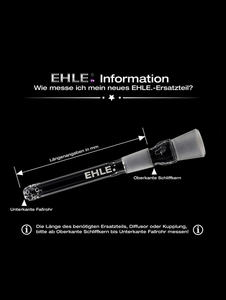 EHLE Chillum mit Lochdiffusor Glas 9 cm – NS 14,5 – Ansicht 2