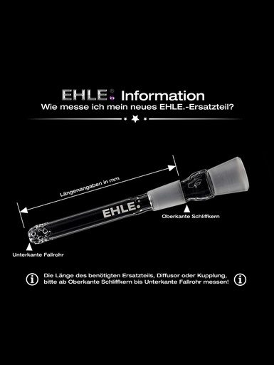EHLE Chillum mit Lochdiffusor Glas 9 cm – NS 14,5 - weitere Ansicht