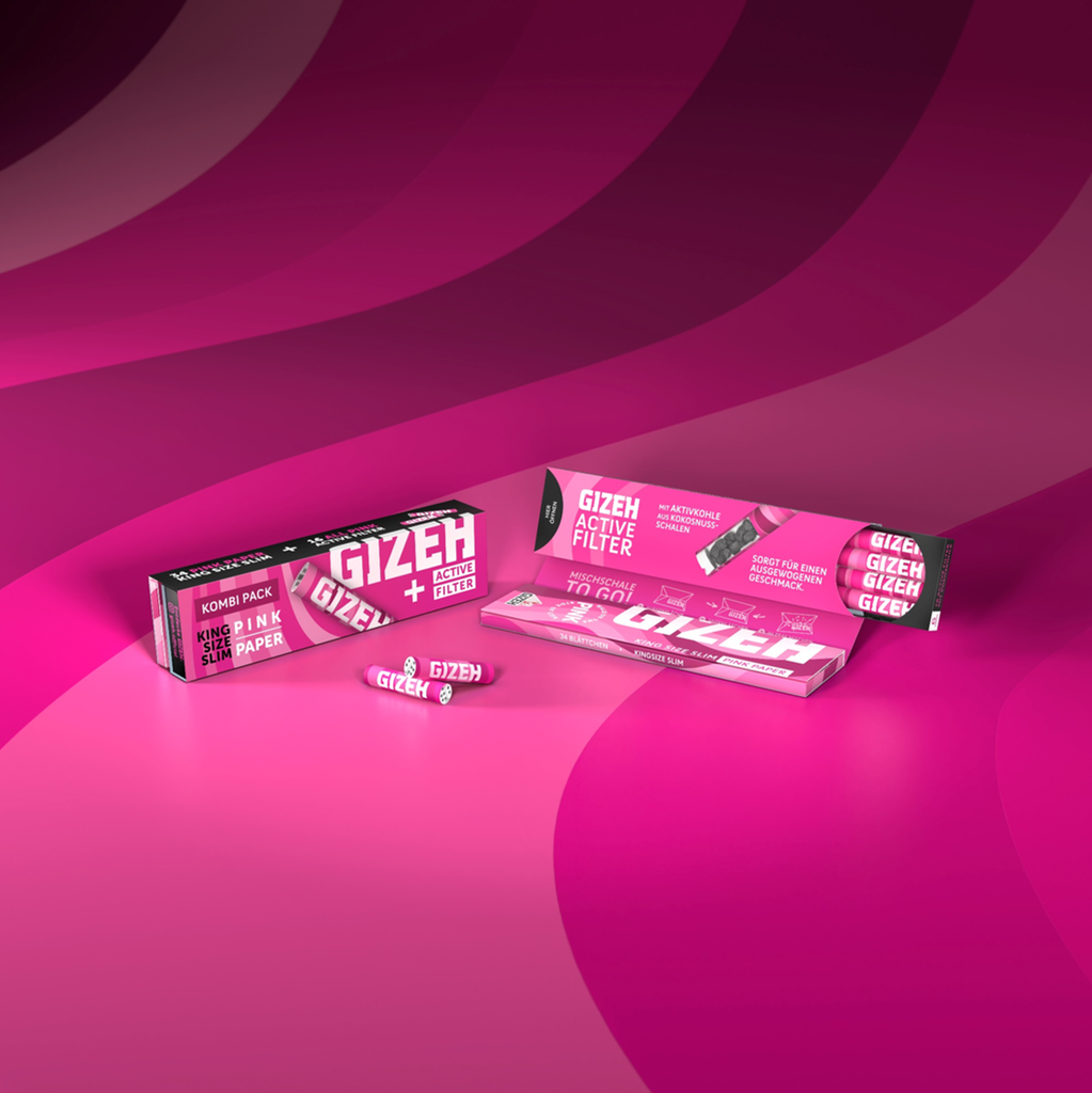 GIZEH Papers Pink King Size Slim mit Active Filter – 34 Blatt – Ansicht 3