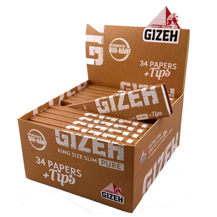 GIZEH Papers Pure King Size Slim mit Tips – 34 Blatt – Ansicht 3