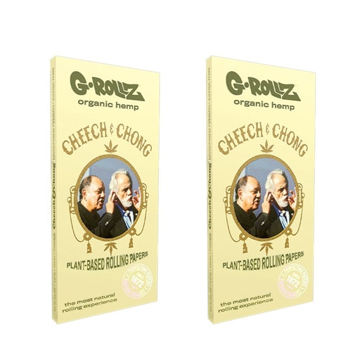 G-ROLLZ Papers Cheech & Chong Bio-Hanf King Size Slim mit Tips – 50 Blatt - weitere Ansicht