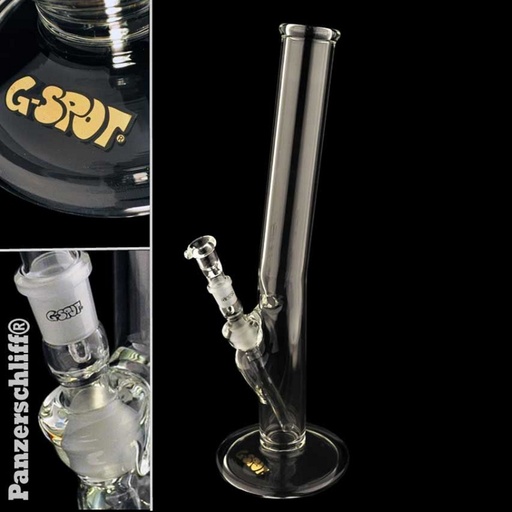 G-SPOT Glasbong Zylinder gebogen 45 cm 5-mm-Glas – NS 18,8 - weitere Ansicht