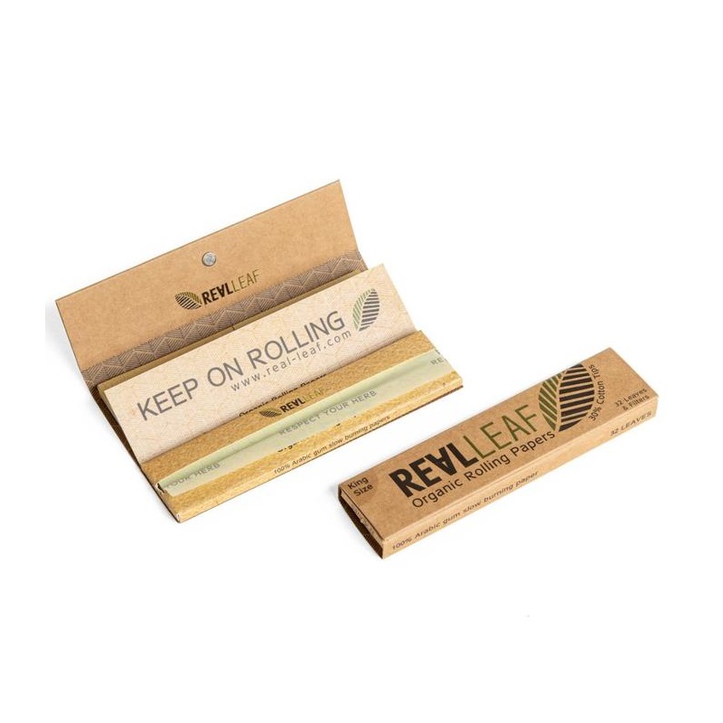 Real Leaf Papers Organic King Size mit Tips – 22 Heftchen – Ansicht 2