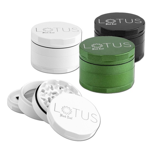 Black Leaf Grinder Lotus Aluminium keramikbeschichtet 4-teilig Ø 63 mm - weitere Ansicht