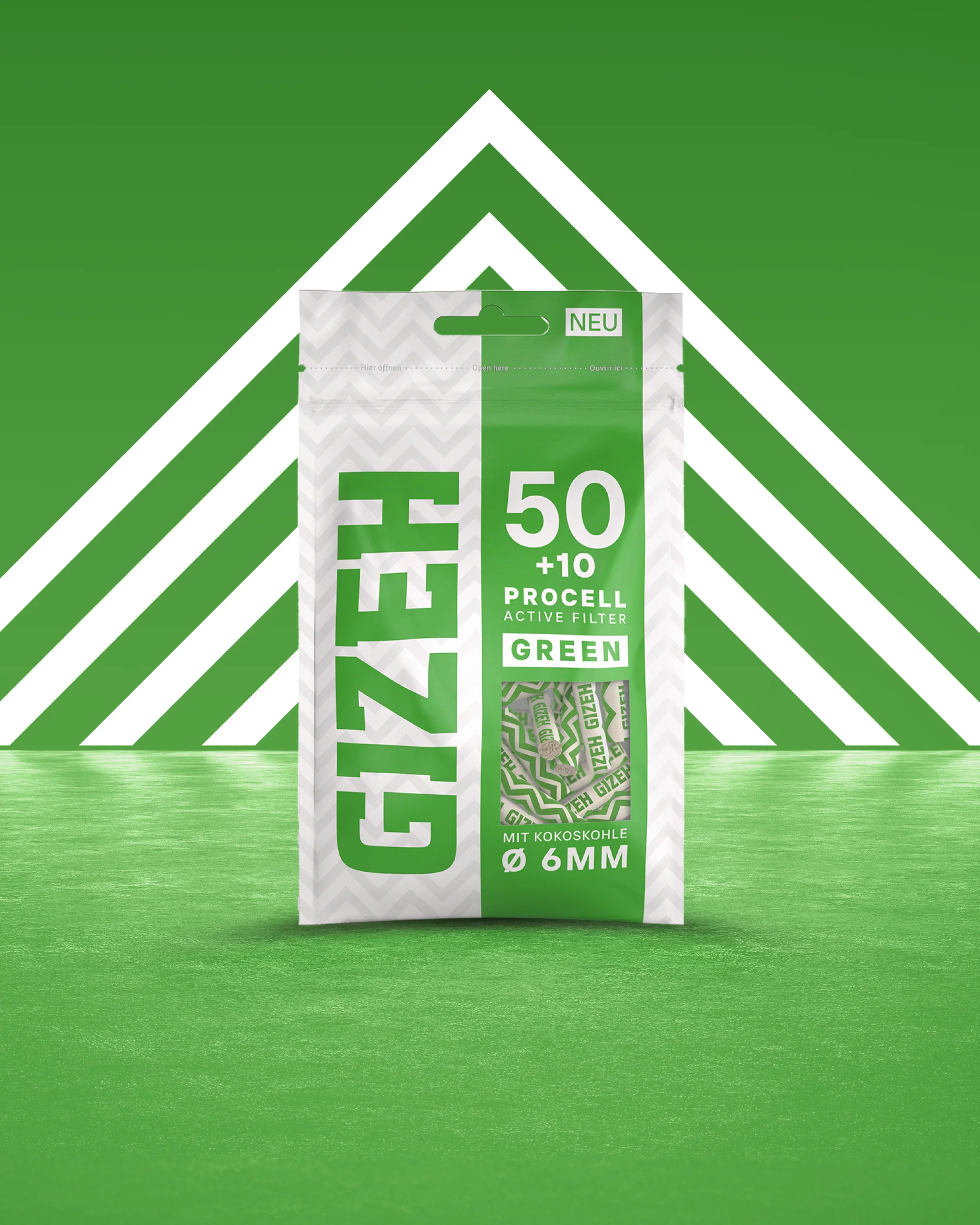 GIZEH Aktivkohlefilter ProCell Ø 6 mm – 60 Stück – Ansicht 2