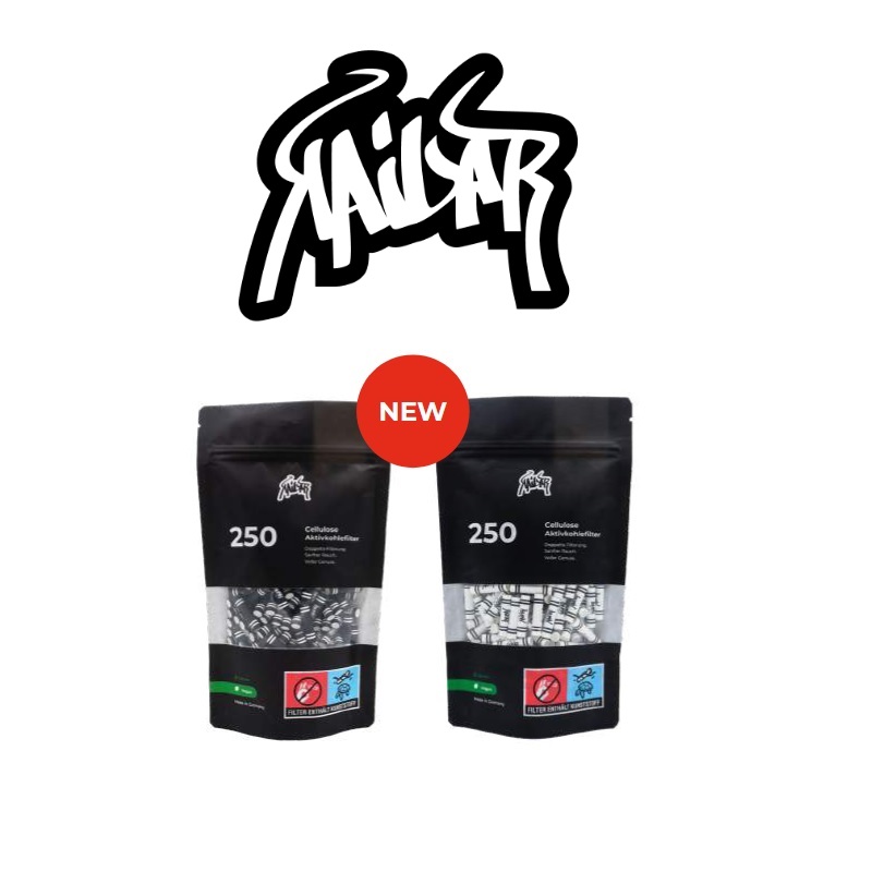 KAILAR Aktivkohlefilter Slim Cellulose Ø 6 mm (Schwarz / 250 Stk) – Ansicht 3