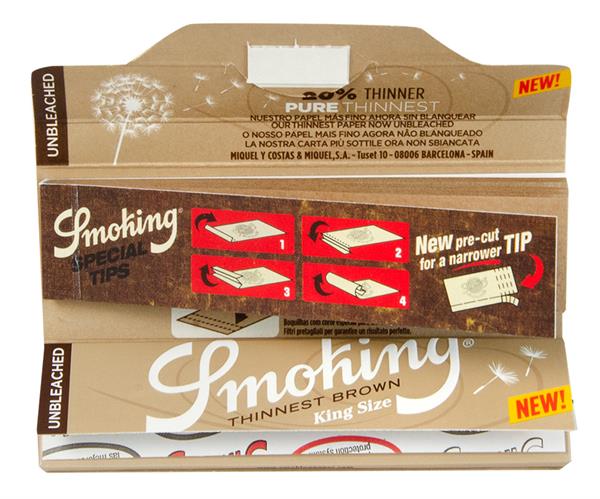 Smoking Papers Thinnest Brown King Size Slim mit Tips – 33 Blatt – Ansicht 3