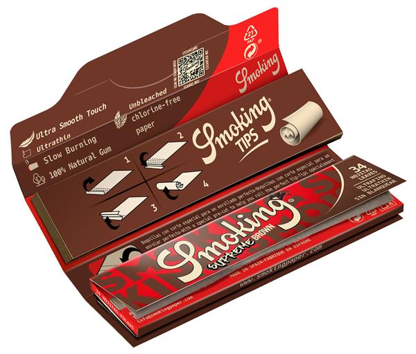 Smoking Papers Supreme Brown King Size Slim mit Tips – 34 Blatt – Ansicht 3