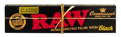 RAW Papers Black Connoisseur King Size Slim mit Tips – 32 Blatt - weitere Ansicht