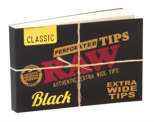 RAW Filtertips Classic Black Extra Wide perforiert – 40 Stück – Ansicht 2