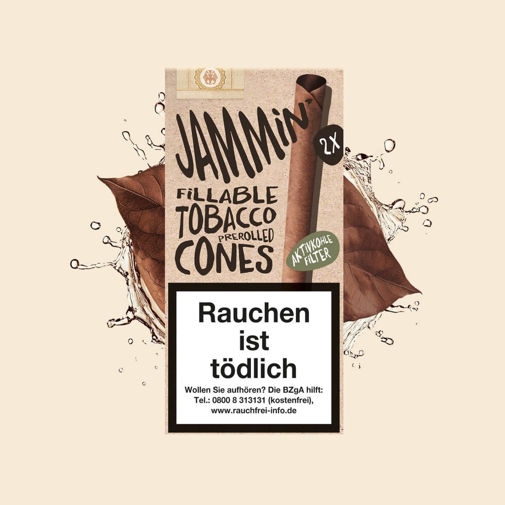 Jammin Tobacco Cones King Size mit PURIZE Aktivkohlefilter