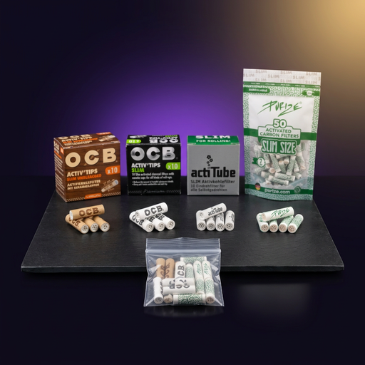 Aktivkohlefilter Probierpack Slim 7 mm – 4 Sorten
