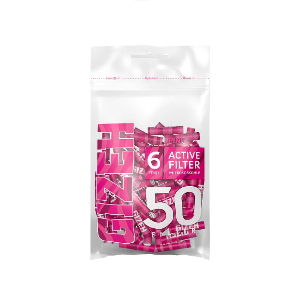 GIZEH Aktivkohlefilter All Pink Ø 6 mm