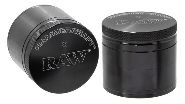 RAW Grinder Hammercraft S Aluminium 4-teilig Ø 50 mm – Schwarz
