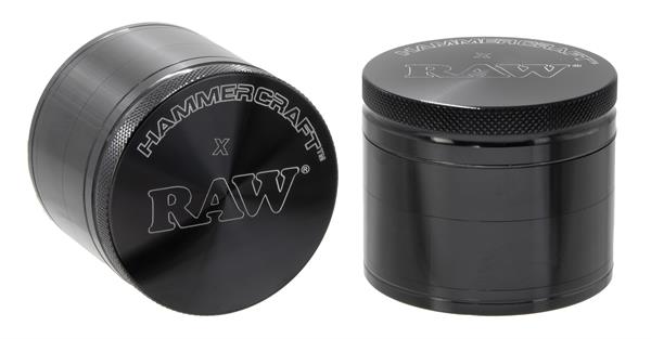 RAW Grinder Hammercraft M Aluminium 4-teilig Ø 55 mm – Schwarz
