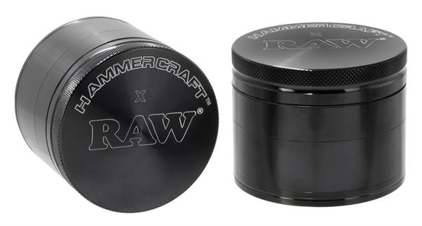 RAW Grinder Hammercraft L Aluminium 4-teilig Ø 62 mm – Schwarz