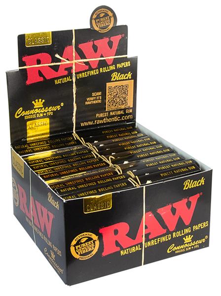 RAW Papers Black Connoisseur King Size Slim mit Tips – 32 Blatt