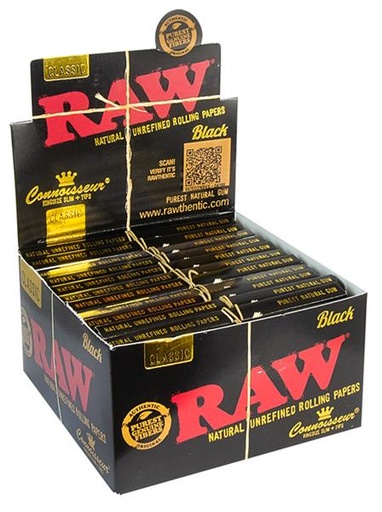 RAW Papers Black Connoisseur King Size Slim mit Tips – 32 Blatt
