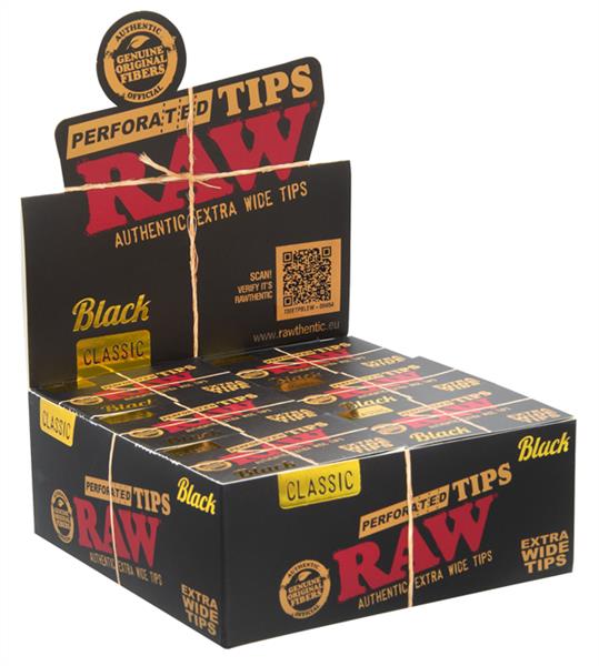 RAW Filtertips Classic Black Extra Wide perforiert – 40 Stück