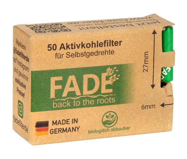 FADE Aktivkohlefilter Slim Ø 6 mm Green – 50 Stück