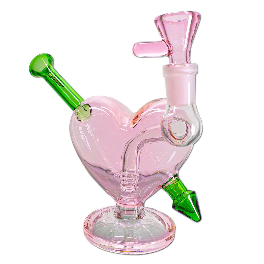 Black Leaf Glasbong Pink Heart 17,8 cm – NS 14,5