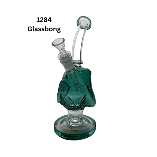Bullet Glasbong Sternen Krieger gebogen 28 cm – NS 18,8, Grün
